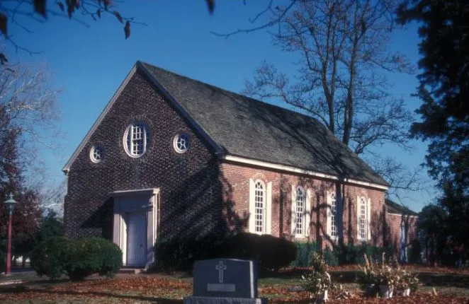 BUILT IN 1721 AS A CHAPEL OF EASE; ONLY REMAINING ANGLICAN CHURCH IN TALBOT COUNTY; RESTORED IN 1949