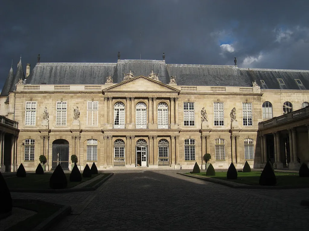 Hôtel de Soubise, Paris, France - exterior view of front facade.