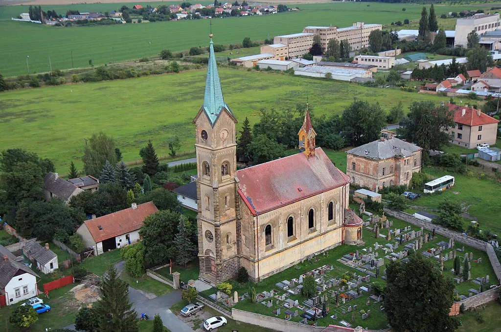 Saint Wenceslas Church in Veleliby, part of Dvory village, Czech Republic