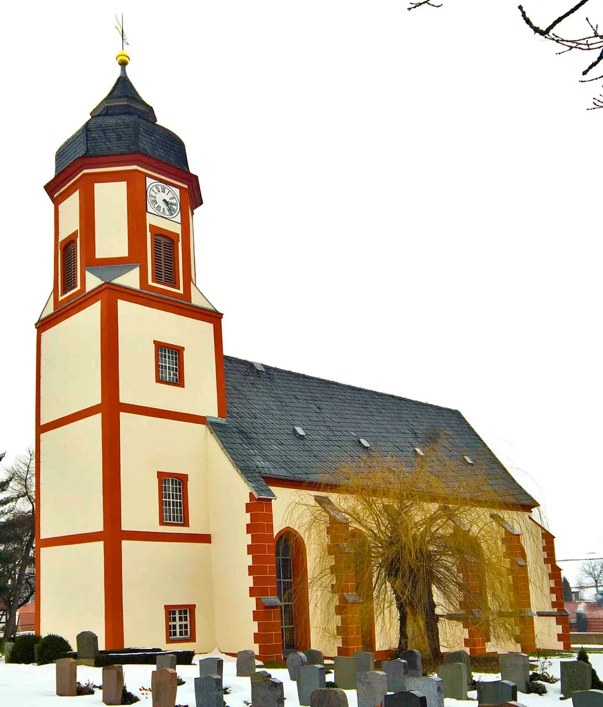 Kirche in Schrebitz Blick in Südrichtung am 23.1.2010
