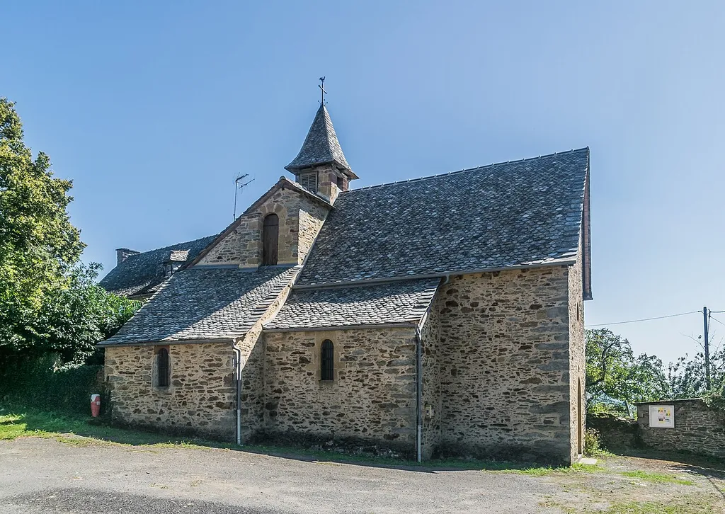 Saint Peter church in Pomiès, commune of Sénergues, Aveyron, France