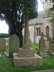 Stone cross in churchyard, Littleton Drew
