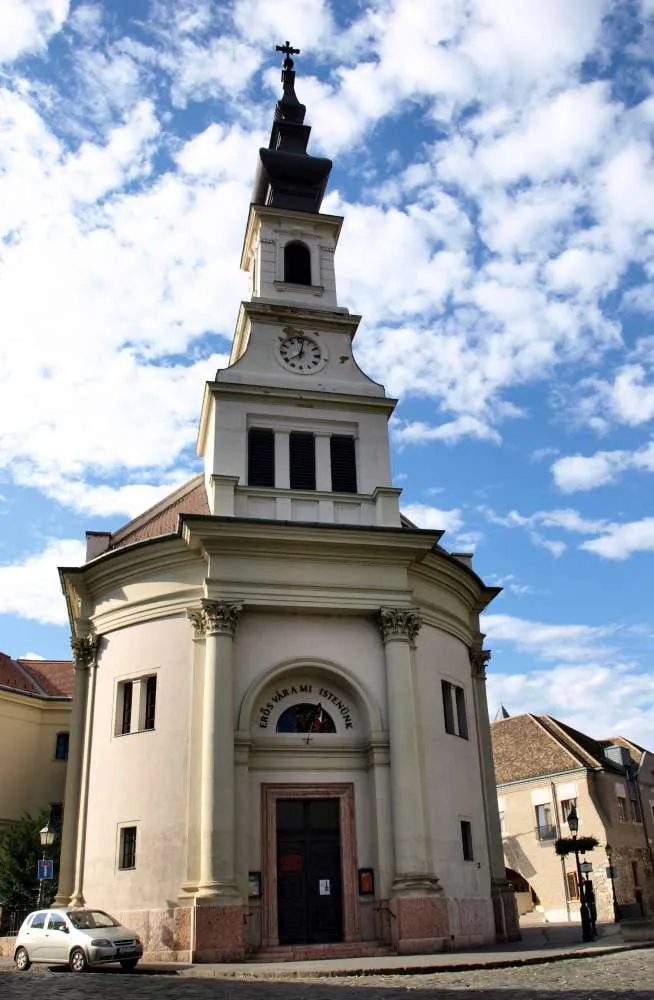Budavári evangélikus templom. Épült Kallina Mór tervei szerint 1895-ben