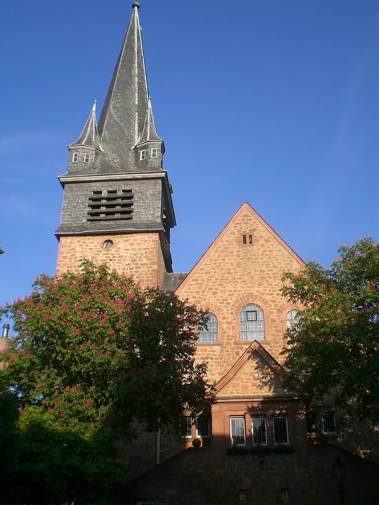 Lutheran church of the village Nieder-Klingen, municipality Otzberg, southern Hesse (Germany).