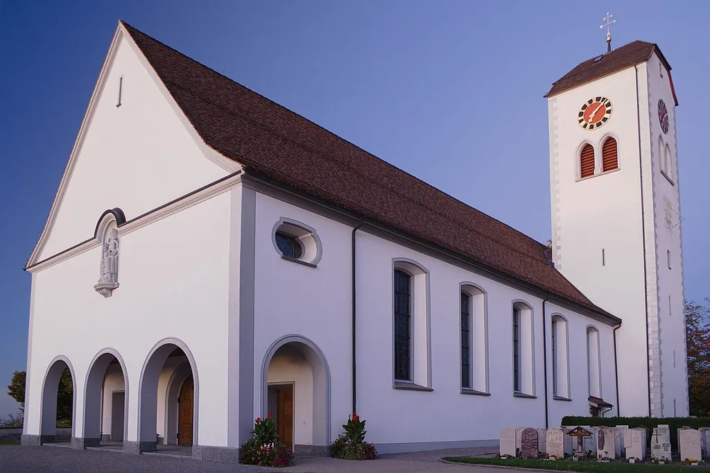 Das Wahrzeichen von Waldkirch (SG), Schweiz: Die katholische Kirche St. Blasius