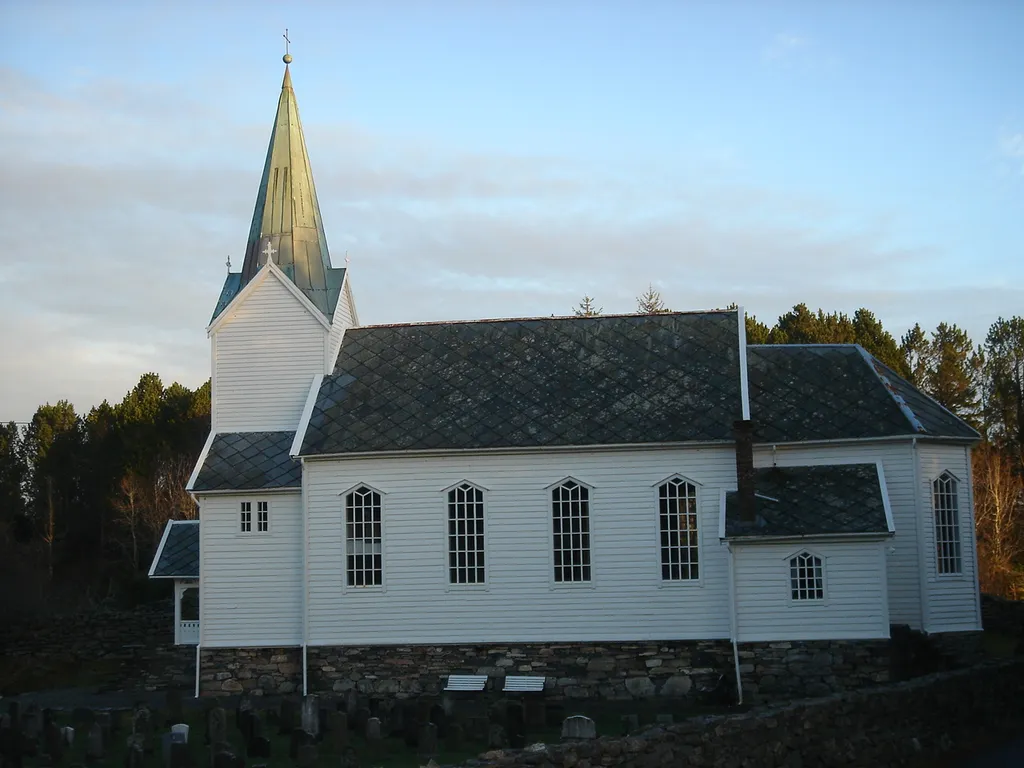 Hjelme old church in Øygarden, Norway
