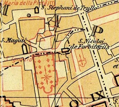 San Nicola de Forbitoribus, pianta di Hülsen