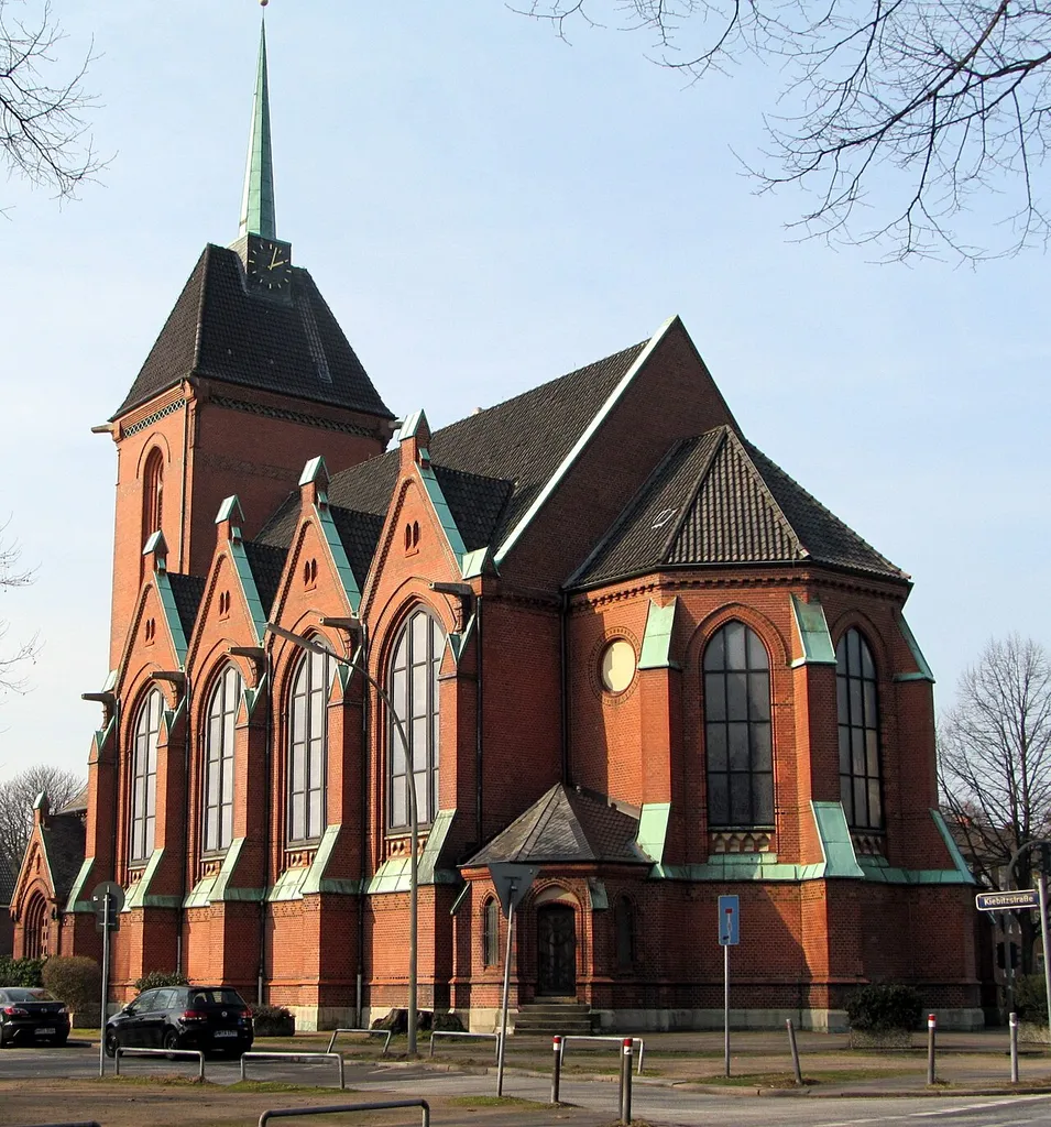 ev. Friedenskirche in Hamburg-Eilbek, erbaut 1883-85 This is a photograph of an architectural monument.It is on the list of cultural monuments of Hamburg, no. 24543.