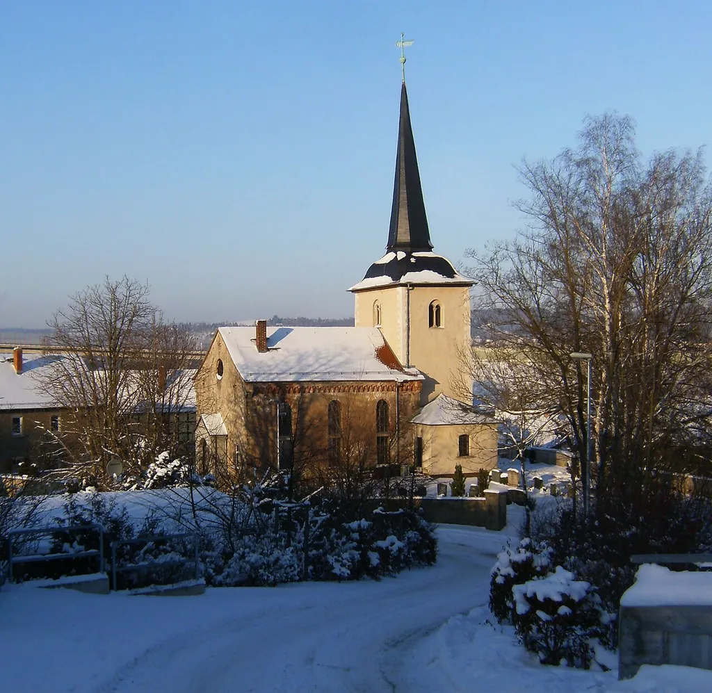Gera-Thieschitz, Thuringia, church in winter 2009.