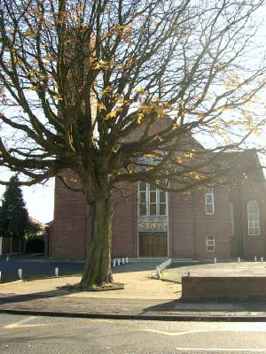 Roman Catholic church of St Oswald, Padgate, Cheshire, seen from the northeast in 2005