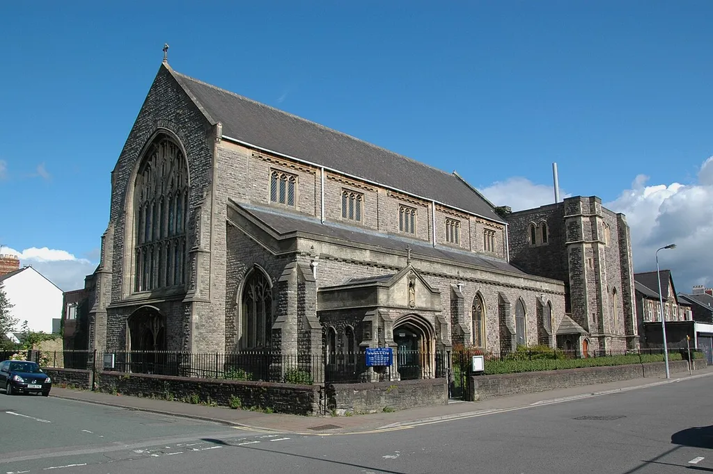 Church in Wales parish church of SS Andrew and Teilo, Woodville Road, Cardiff CF24, seen from the south