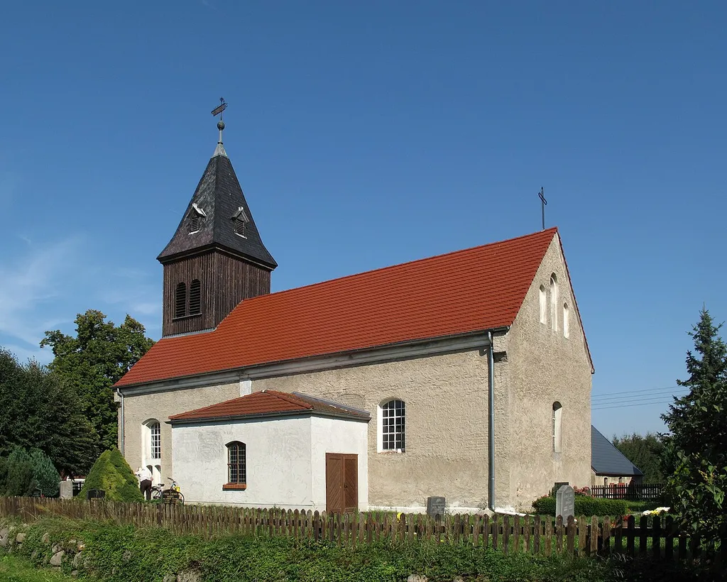 Listed protestant village church in Giesensdorf. Giesensdorf is a part of the municipality Tauche in the District Oder-Spree, Brandenburg, Germany. The church was built in 1717.