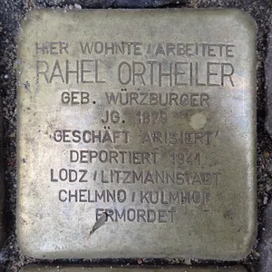 Stolperstein dedicated to Rahel Ortheiler geb. Würzburger
