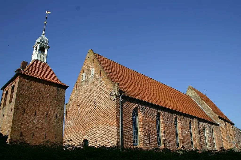 Historic church in Petkum, city of Emden, East Frisia, Germany