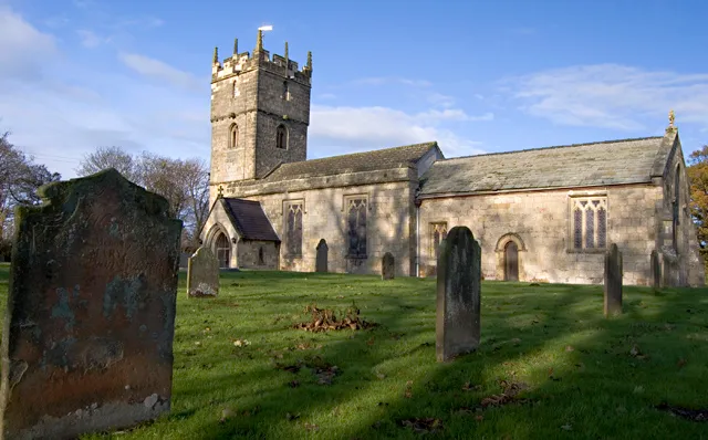 St Martin's Church, Hayton, East Riding of Yorkshire, England.Ancient Norman-style church which has been much-restored over the centuries, the last work being a rebuild of the tower in 2004.