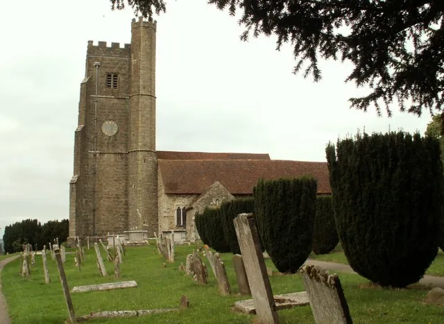 St. Peter and St. Paul, Seal, the parish church of Seal in Kent, England, UK. This church, which is mainly 14th and 15th century, stands on high ground over looking the village of Seal.