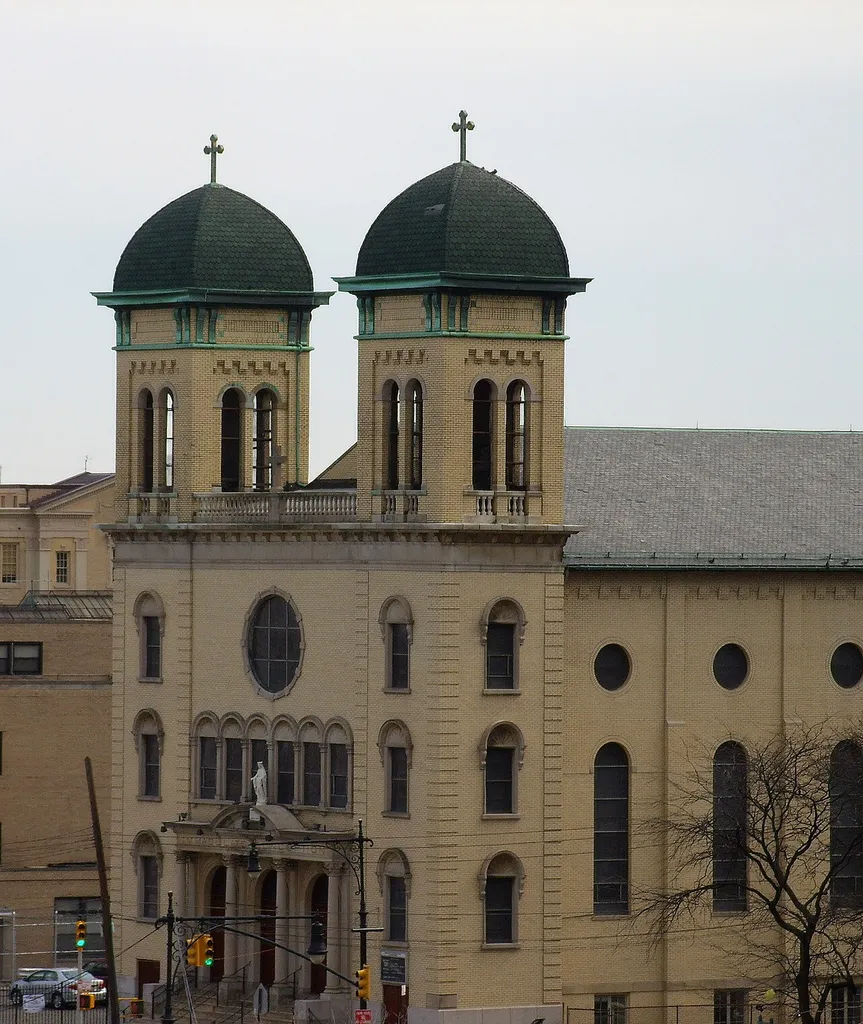 Immaculate Conception Church as viewed from the IRT #2 train station