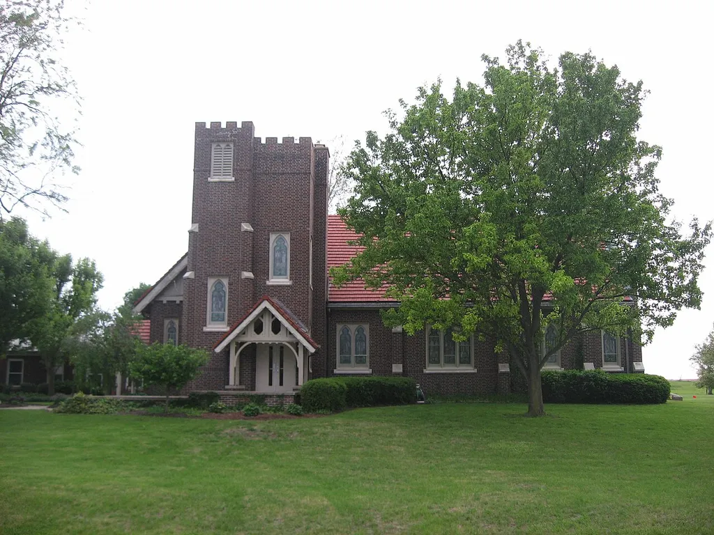 Front of Stidham United Methodist Church, located at 5300 S. 175W in Shadeland, Indiana, United States. Built in 1912, it is listed on the National Register of Historic Places.