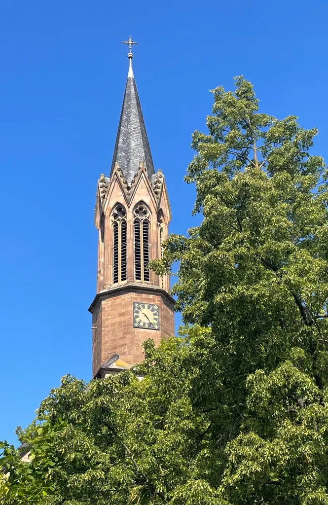 bell tower of the protestant church in Harxheim