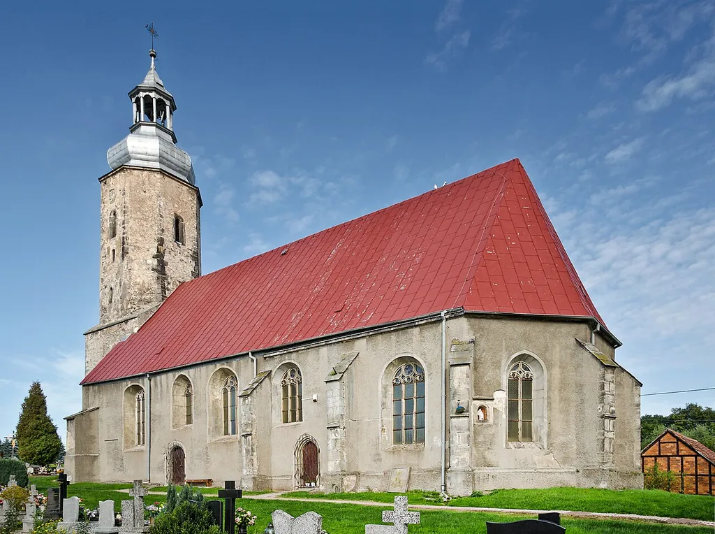 kościół fil. p.w. św. Bartłomieja, XIII, 1558 Płóczki Górne, Lwówek Śląski