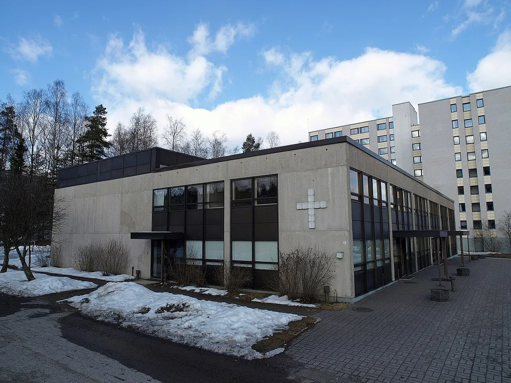 Kortepohja Church in Kortepohja, Jyväskylä, Finland. The church is 1970's architecture in Finland.