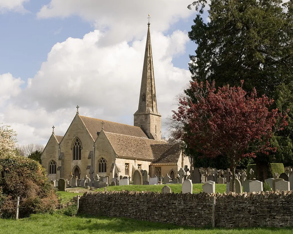 St Peter's parish church, Leckhampton, Gloucestershire, seen from the southwest