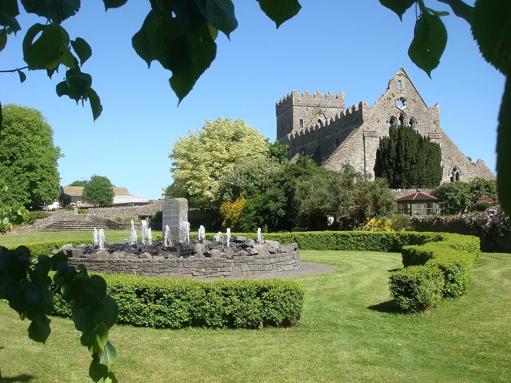 This is a photograph of St. Mary's Collegiate Church Gowran, Co. Kilkenny, Ireland. The photograph was taken at the Green in the centre of the Town of Gowran. The photograph was taken on the 4th of June 2013 at 13:56.