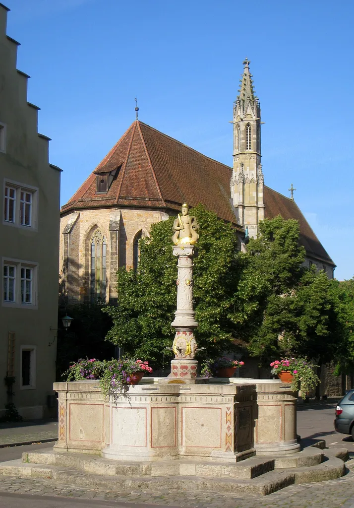 Fountain in Rothenburg ob der Tauber, Germany.
