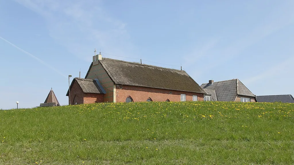 Church of Langeness, view across the dyke