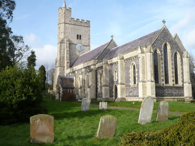 Holy Cross parish church, Goodnestone, Kent, seen from the southeast