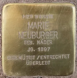 Stolperstein dedicated to Marie Neuburger