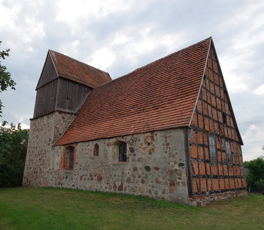 South-eastern view of church in Viesecke, Plattenburg municipality, Prignitz district, Brandenburg state, Germany