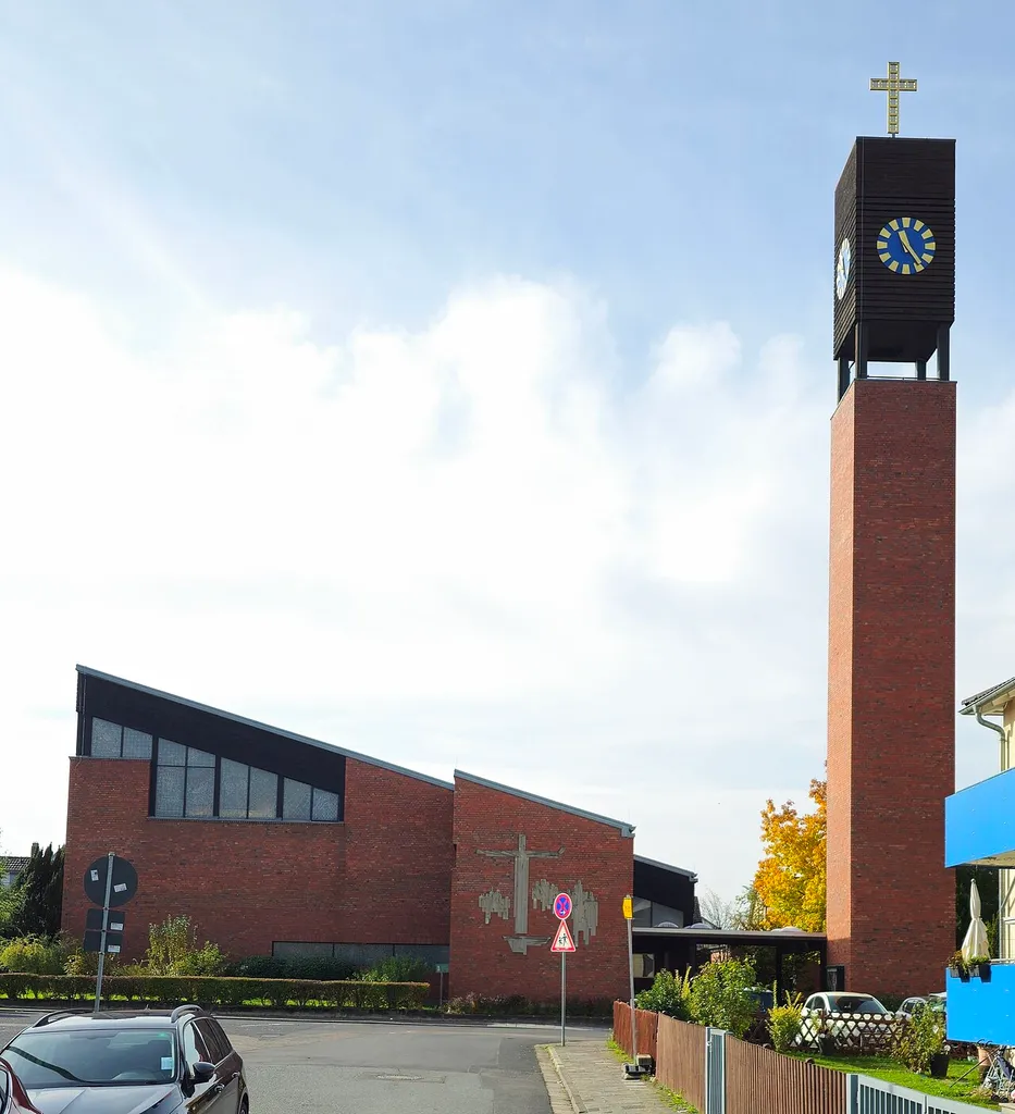 Evangelische Christuskirche Kelsterbach, Landkreis Groß-Gerau, Hessen, Deutschland