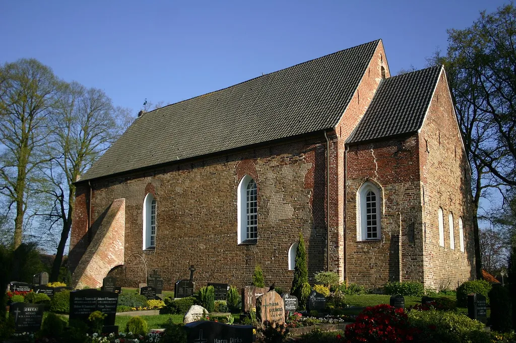 Historic church in Aurich-Oldendorf, community of Großefehn, district of Aurich, East Frisia, Germany