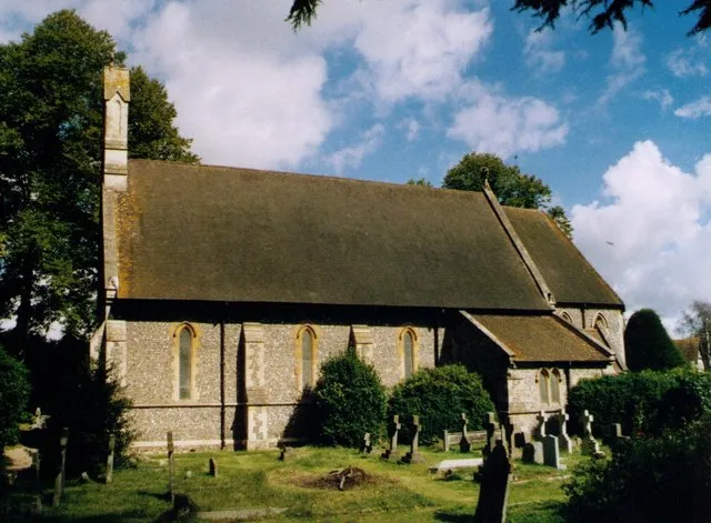 Parish church of St John the Baptist, Kidmore End, South Oxfordshire, seen from south-southeast