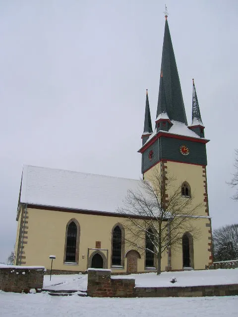 Spätgotische Kirche in Haunetal-Neukirchen, Deutschland. Selbst aufgenommen am 29. Januar 2006