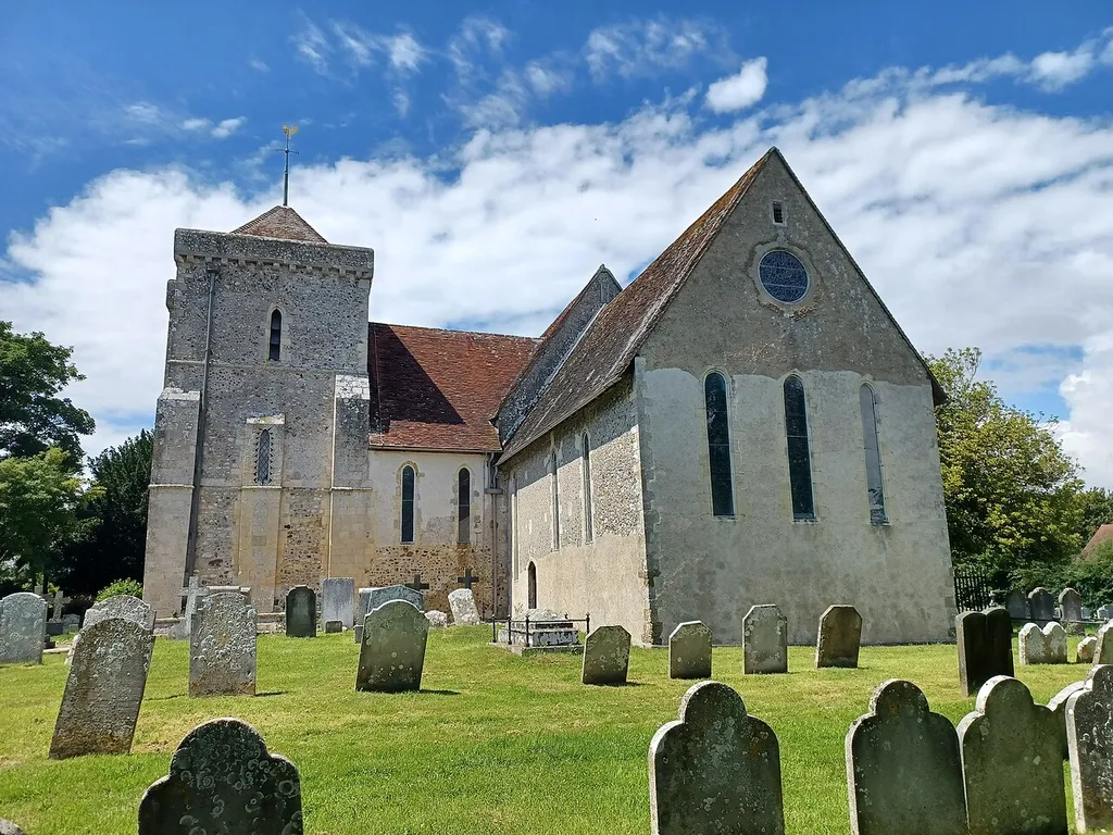 The Parish Church of St Mary, Climping, West Sussex, England. 12-13th century, Grade I listed. .mw-parser-output .messagebox{margin:4px 0;width:auto;border-collapse:collapse;border:2px solid var(--border-color-progressive,#6485d1);background-color:var(--background-color-neutral-subtle,#fbfcff);color:var(--color-base,#202122);box-sizing:border-box;border-inline-start-width:8px}.mw-parser-output .messagebox.mbox-small{font-size:88%;line-height:1.25em}.mw-parser-output .mbox-warning,.mw-parser-output .mbox-speedy{border:2px solid var(--border-color-error,#b22222);background:var(--background-color-error-subtle,#ffdbdb);border-inline-start-width:8px}.mw-parser-output .mbox-serious,.mw-parser-output .mbox-delete,.mw-parser-output .mbox-stop{border:2px solid var(--border-color-error,#b22222);border-inline-start-width:8px}.mw-parser-output .mbox-issue,.mw-parser-output .mbox-content{border:2px solid #f28500;background:var(--background-color-warning-subtle,#ffe);border-inline-start-width:8px}.mw-parser-output .mbox-query,.mw-parser-output .mbox-style{border:2px solid #f4c430;background:var(--background-color-warning-subtle,#ffe);border-inline-start-width:8px}.mw-parser-output .mbox-shit{border:2px solid #960;border-inline-start-width:8px}.mw-parser-output .mbox-license{border:2px solid #88a;border-inline-start-width:initial}.mw-parser-output .mbox-legal{border:2px solid var(--border-color-notice,#666);background:var(--background-color-base,#fff);border-inline-start-width:8px}.mw-parser-output .mbox-honor{border:2px solid #ca3;background:var(--background-color-warning-subtle,#fcf4db);border-inline-start-width:8px}.mw-parser-output .mbox-growth{border:2px solid #8d4;background:var(--background-color-success-subtle,#d5fdf4);border-inline-start-width:8px}.mw-parser-output .mbox-move{border:2px solid #93c;border-inline-start-width:8px}.mw-parser-output .mbox-protection,.mw-parser-output .mbox-message{border:2px solid var(--border-color-base,#aaa);border-inline-start-width:8px}.mw