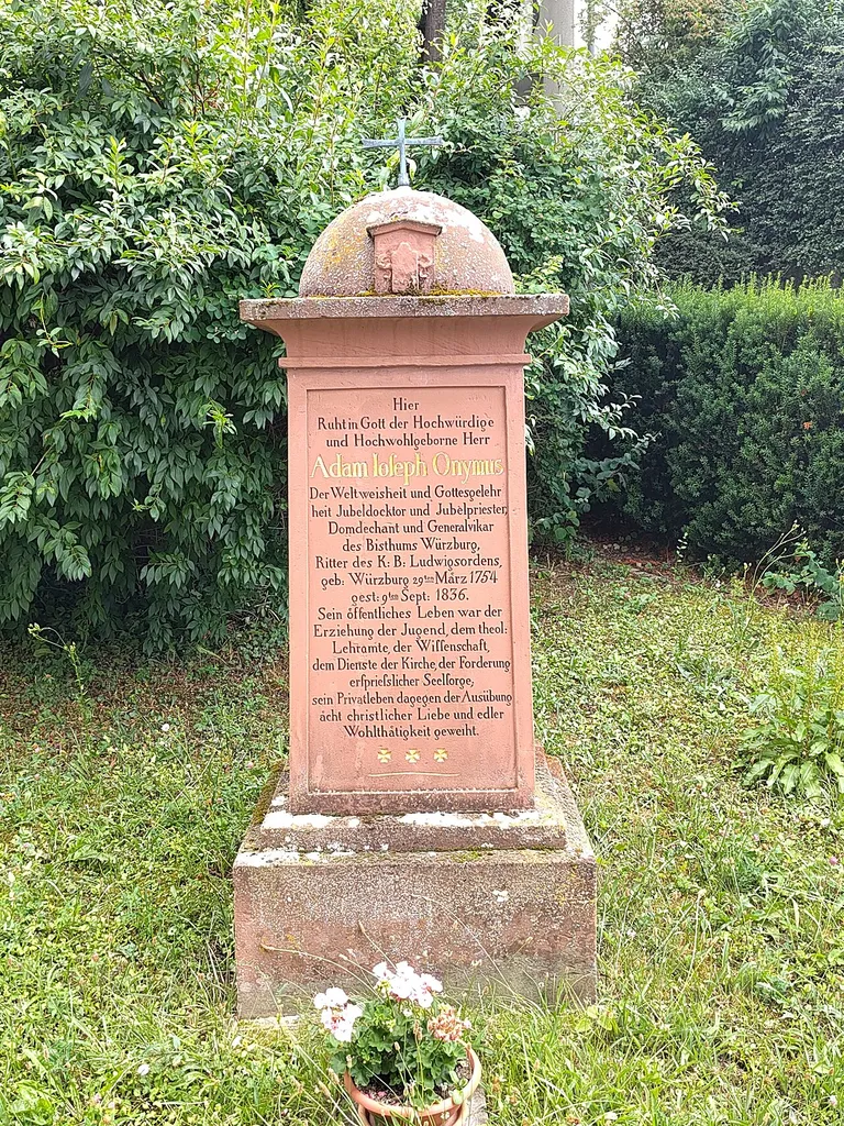 Grabstein Adam Joseph Onymus in Oberdürrbach