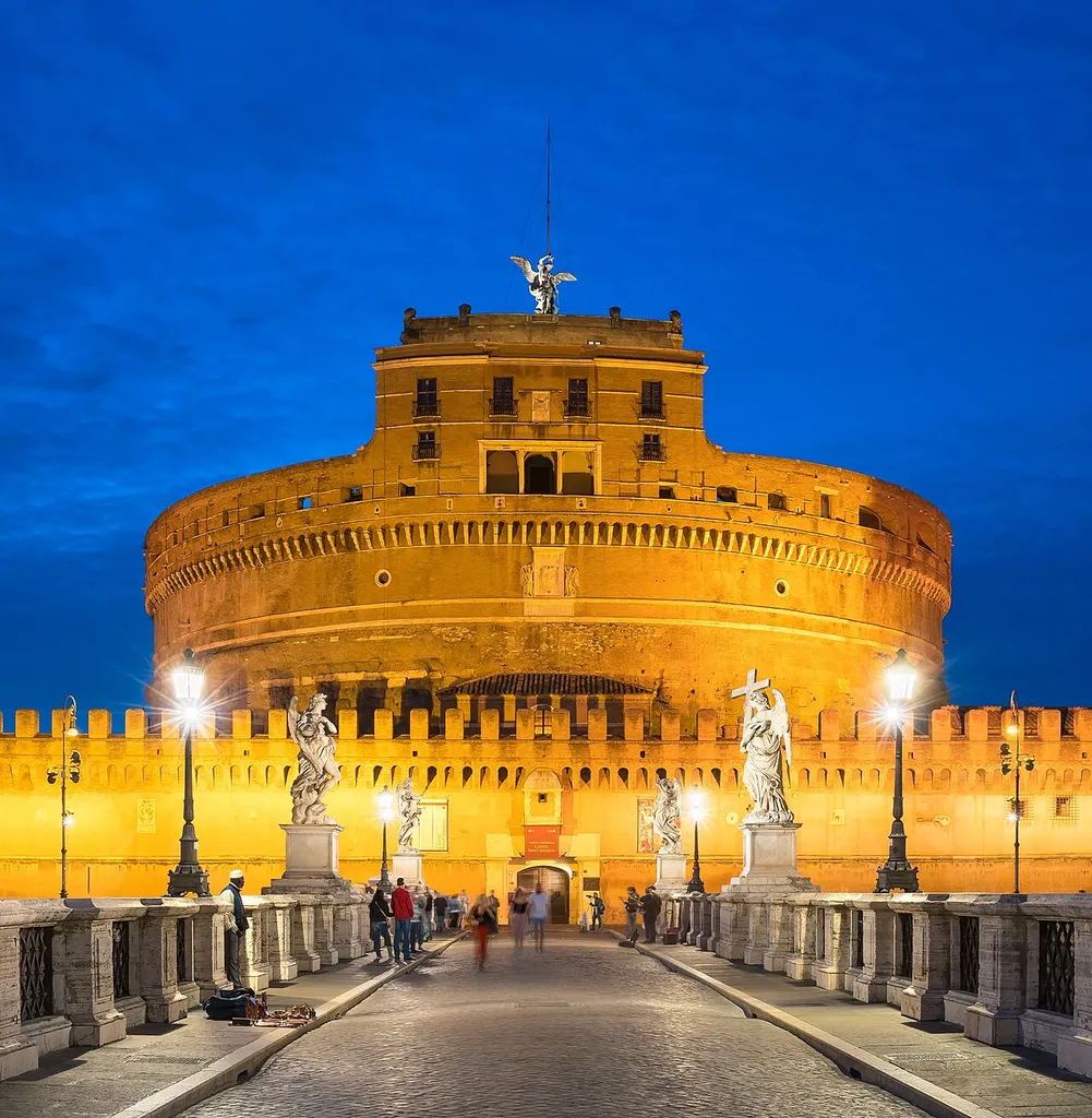 Castel Sant'Angelo and Ponte Sant'Angelo in Rome, Italy