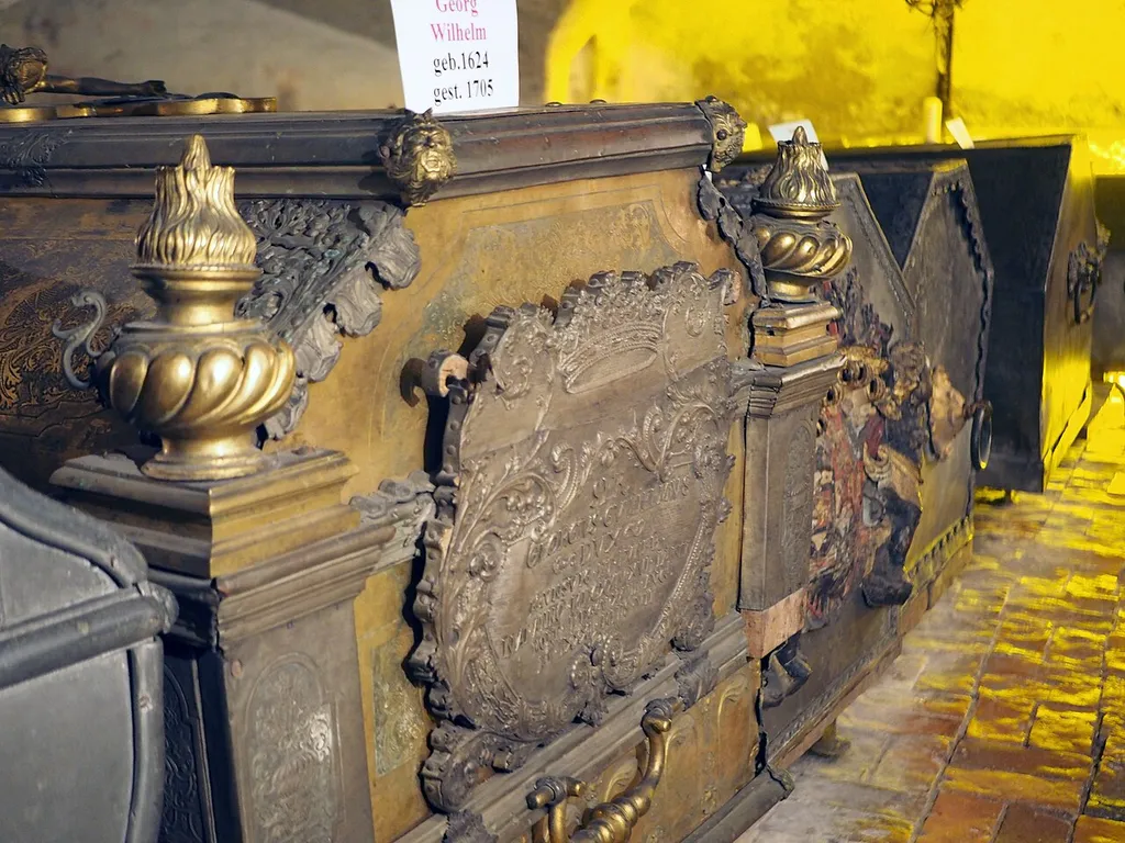 Sarg des Fürsten Georg Wilhelm in der Fürstengruft der Stadtkirche St. Marien, Celle
