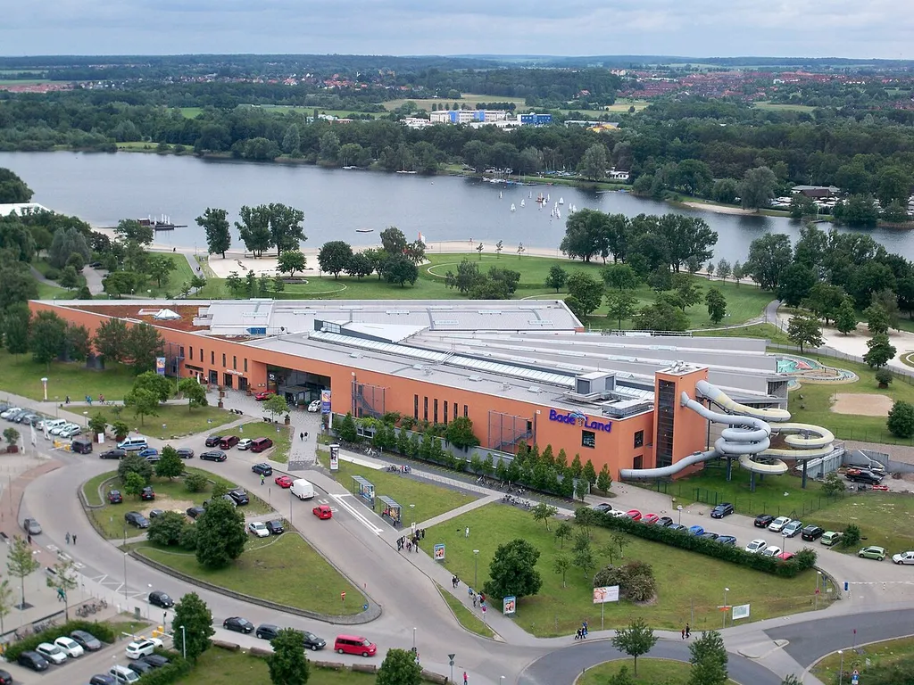 Wolfsburg, Lower Saxony, BadeLand with Allersee