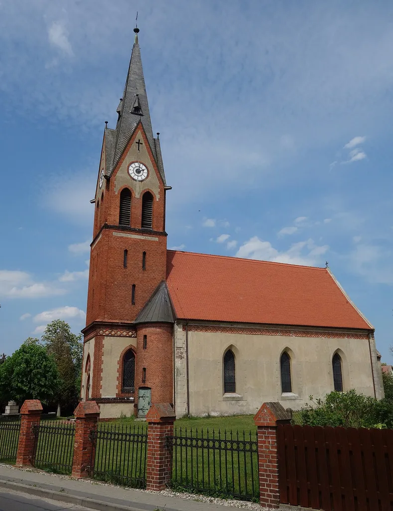 Southern view of the church in Hammelspring , Templin municipality , Uckermark district, Brandenburg state, Germany.