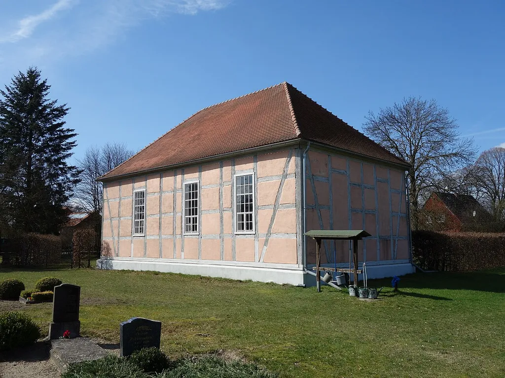 North-eastern view of Roddahn church, Neustadt (Dosse) municipality, Ostprignitz-Ruppin district, Brandenburg state, Germany
