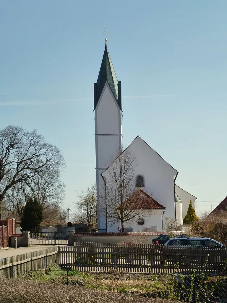 Schöffelding, Peter-Endres-Str.8, Katholische Pfarrkirche Sankt Urban, Ansicht von W