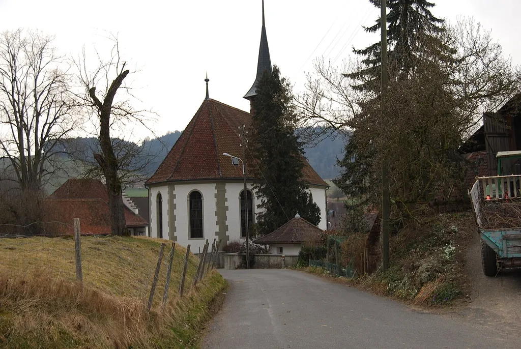 Protestant church of Melchnau, canton of Bern, Switzerland