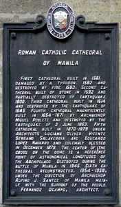 Roman Catholic Cathedral of Manila historical marker