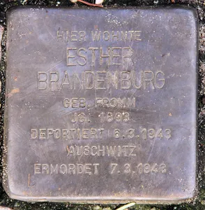 Stolperstein dedicated to Esther Brandenburg
