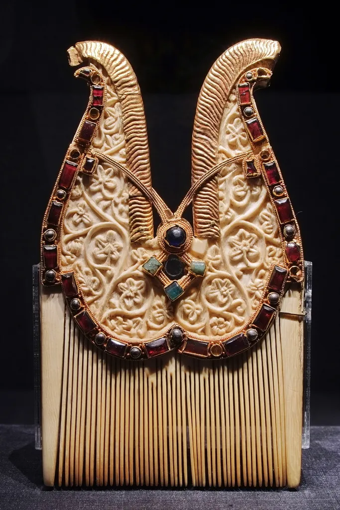 ivory comb in the Quedlinburg cathedral treasure - often linked to King Heinrich I. of Saxony