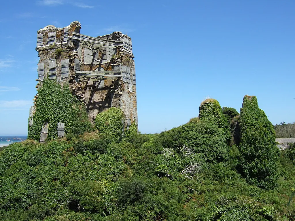 Ruins of the Château de Trémazan in Trémazan, France.