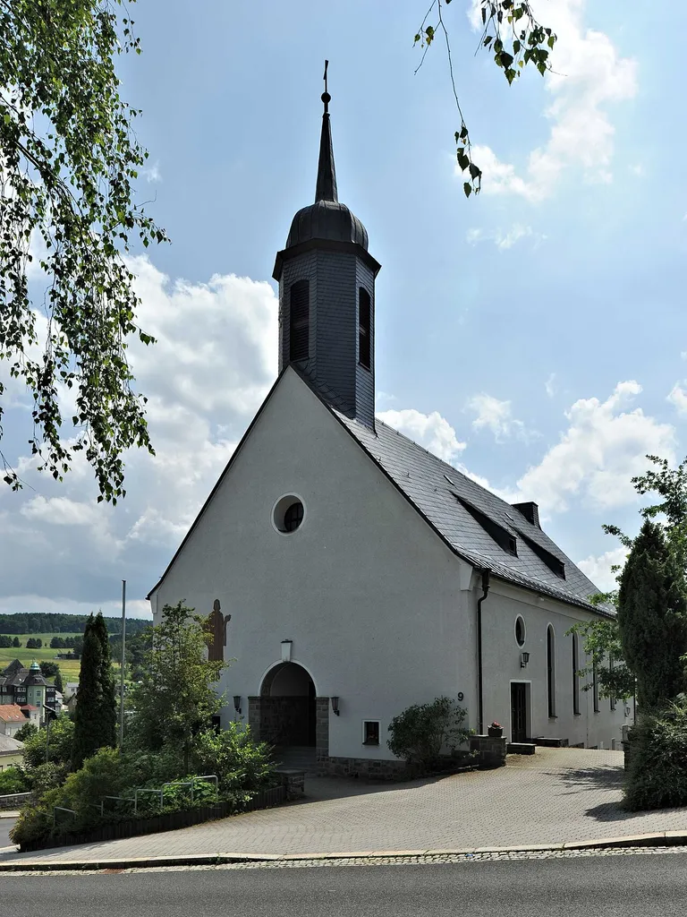 Ellefeld: evangelisch-methodistische Auferstehungskirche an der Bahnhofstraße (Vogtlandkreis, Freistaat Sachsen, Deutschland)